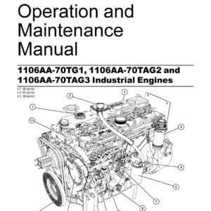 An image of the cover of the Perkins Maintenance Manual for 1106AA-70TG1 engine, with the title and Perkins logo prominently displayed.