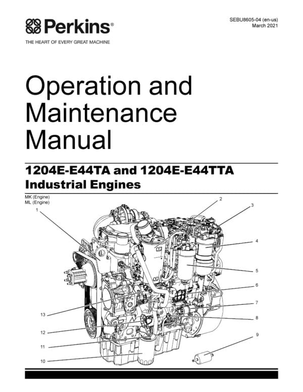 Image of the Perkins 1204E-E44TA engine from the 1200 Series, a powerful and reliable diesel engine designed for heavy-duty industrial and power generation applications.