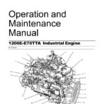 Perkins diesel engine, model 1206E-E70TTA, with 6 cylinders, turbocharger, and aftercooler. Used in heavy-duty applications for power generation, marine, and construction. Reliable and efficient