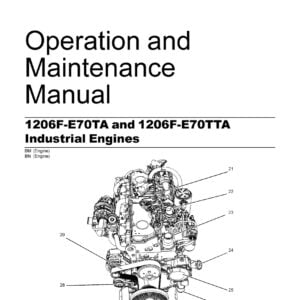 image related to the Perkins Maintenance Manual for 1206F-E70TA and 1206F-E70TTA Industrial Engines could be: "Perkins Maintenance Manual cover for 1206F-E70TA and 1206F-E70TTA Industrial Engines, providing comprehensive instructions for safe and efficient maintenance, troubleshooting, and repair procedures."