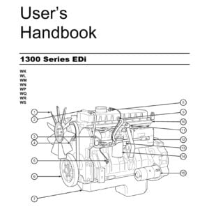 The 1300 Series EDi User's Handbook is a document produced by Perkins Engines Company Limited that provides information on the use, maintenance, and troubleshooting of the 1300 Series EDi engines