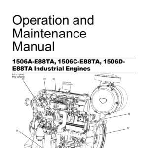 An image of the cover of the Perkins Engine Manual for 1506A-E88TA, 1506C-E88TA, and 1506D-E88TA engines, with the title and Perkins logo prominently displayed.