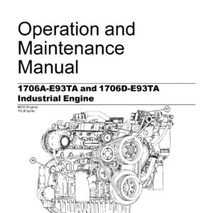 Cover page of Perkins 1706A-E93TA and 1706D-E93TA workshop manual, showing a close-up photograph of the engine with the Perkins logo in the top left corner and the title 'Workshop Manual' in large font in the center of the page.