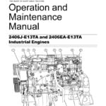 Image of Perkins 2406J-E13TA and 2406EA-E13TA diesel engines, featuring two 6-cylinder engines with advanced fuel systems, turbochargers, and electronic controls. The engines have a displacement of 13 liters and a power output of up to 575 and 540 horsepower, respectively. The engines are placed in an industrial or agricultural setting.