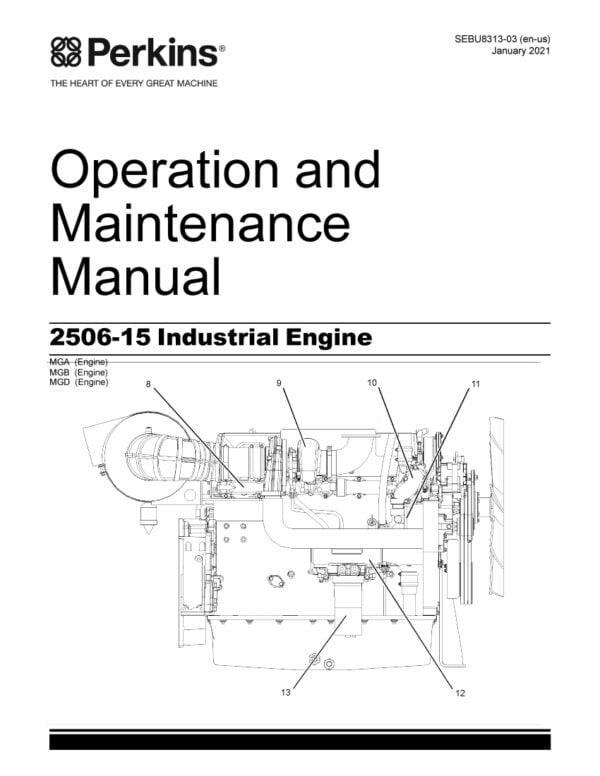 Image of the Perkins 2506-15 engine from the 2500 Series, a powerful and reliable diesel engine designed for heavy-duty industrial and power generation applications.