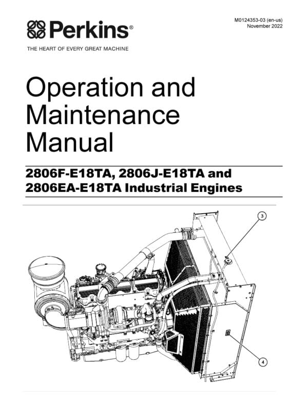 this cover page image is The Perkins Engines Maintenance Manual for the 2806F, 2806J, and 2806EA-E18TA