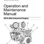 Operation and Maintenance Manual cover: "Cover of the Operation and Maintenance Manual for the 4012-46A Industrial Engine, featuring the engine model and manufacturer's logo."