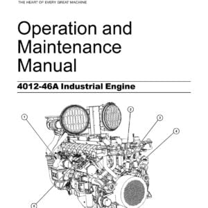 Operation and Maintenance Manual cover: "Cover of the Operation and Maintenance Manual for the 4012-46A Industrial Engine, featuring the engine model and manufacturer's logo."