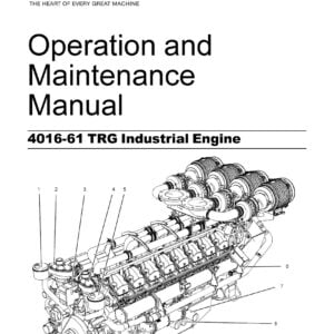 Cover page of the Operation and Maintenance Manual for the 4016-61 TRG Perkins Engine, featuring a photograph of the engine with the manual title and company logo