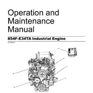Cover page of Perkins 854F-E34TA Maintenance Manual with an image of the engine and the title of the manual in bold letters." The alt text is used to provide a textual description of the image for users with visual impairments who use screen readers or other assistive technologies to access the content.
