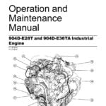 Cover page of the Perkins Engine Maintenance Manual for 904D-E28T and 904D-E36TA engines. The cover features the Perkins logo and product name, with an image of an engine in the background. The title of the manual and a list of included engines are also displayed prominently on the cover.