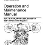 Image of the cover page of the Perkins Manual for 904J-E36TA-E28T-E28TA Engines. The cover features the Perkins logo and product name, with an image of the engine in the background. The title of the manual and a list of included engine models are also displayed prominently on the cover.