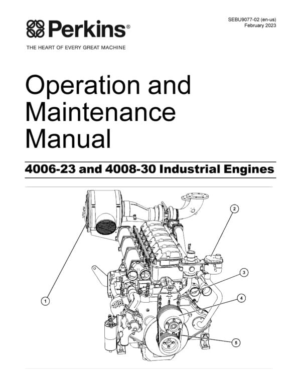 An image of the Perkins Maintenance Manual cover page, featuring the 4006-23 and 4008-30 diesel engine models. The manual provides detailed information on maintenance, repair, and overhaul procedures for these engines to ensure optimal performance and longevity.