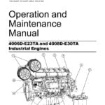 The cover of a Perkins workshop manual featuring the brand name, model numbers, and an image of the engines. The title of the manual is visible in large letters."
