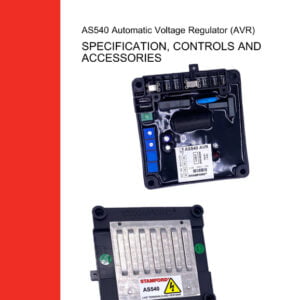 Stamford AS540 Automatic Voltage Regulator (AVR)" - Workshop Manual Cover Image: A professionally designed manual cover featuring the Stamford AS540 AVR, highlighting its advanced voltage regulation capabilities, precise control functions, and expert troubleshooting techniques.