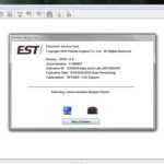 A computer screen displaying the Perkins EST 2016 Diagnostic Software interface. The software logo is visible in the top corner, and various diagnostic tools and information are shown on the screen, indicating its use for troubleshooting and maintenance of Perkins engines. This alt text provides a description of the software's user interface and purpose for those who cannot see the image.