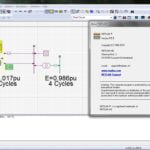Image of a NEPLAN software window. The software is being used to analyze a power system. The window shows a network of transmission lines, distribution lines, generators, and loads.